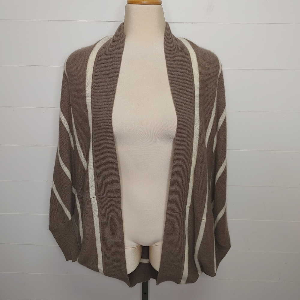 360 Cashmere Striped Cocoon Style Cardigan Size S